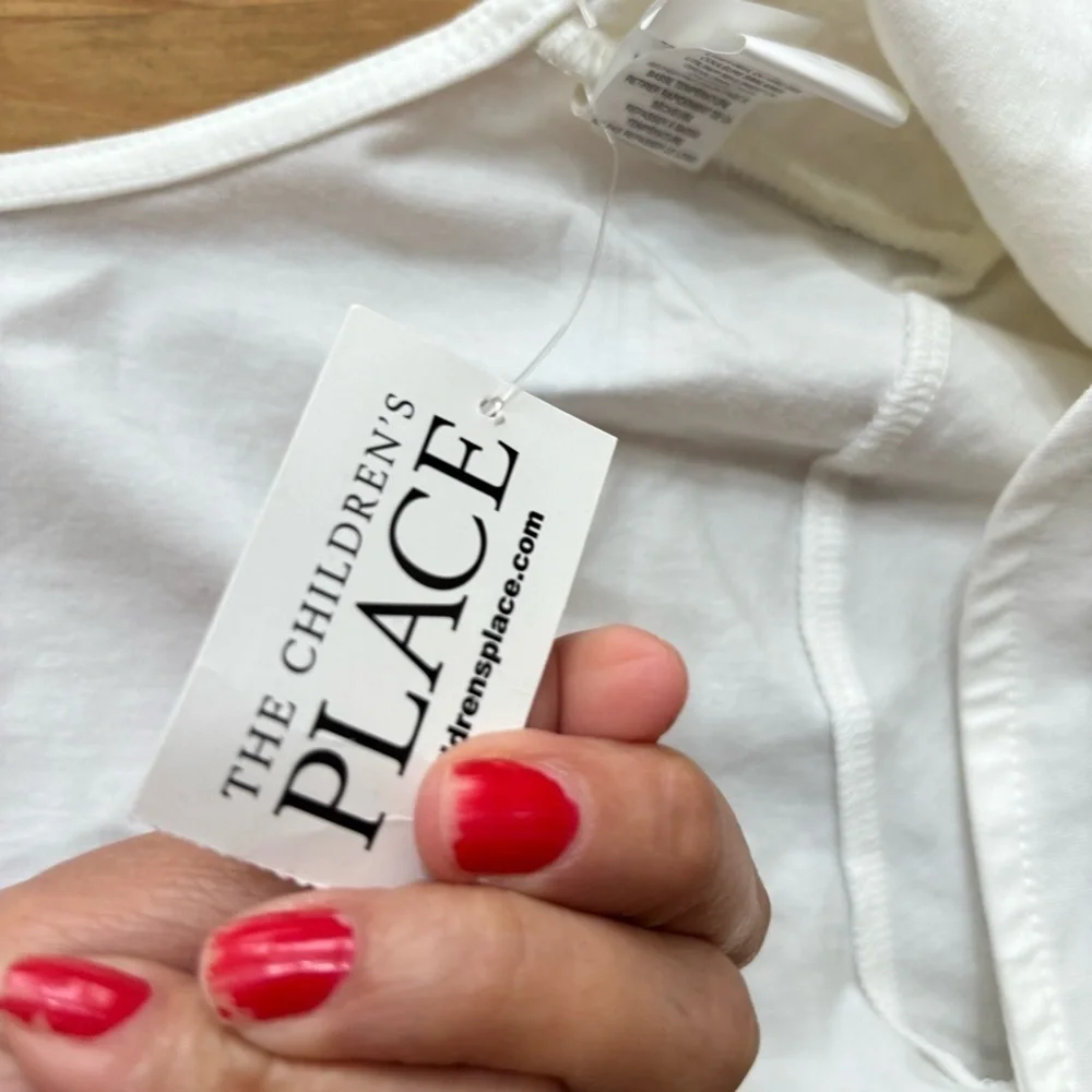 The Children's Place White Cropped Sweater with Short Sleeves